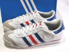 ADIDAS *ROM* (V22776) BIANCO/ROSSO/BLU SCARPE DA GINNASTICA UOMO IN PELLE UK 9 EU 43 1/3