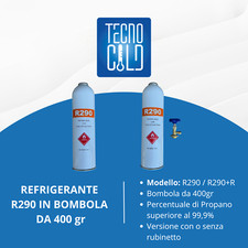 BOMBOLA GAS REFRIGERANTE R290 DA 400 GR PER FRIGORIFERO FREEZER E CONGELATORE