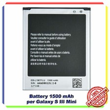 BATTERIA NUOVA 1500mAH PER SAMSUNG S3 MINI i8190 - SOST. ORIGINALE