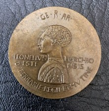 Medaglione in bronzo Leonello Este Marquess Of Ferrara Lionel Este Pisano