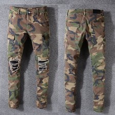 Jeans uomo skinny mimetico