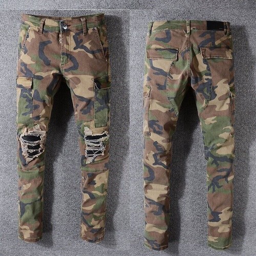 Jeans uomo skinny mimetico