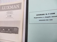 Istruzioni per Doppia Piastra a Cassette LUXMAN Mod. K 110 W Originali