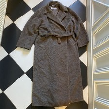 Cappotto Marella UK 16 grigio lana mohair alpaca cappotto lungo pile Made in Italy