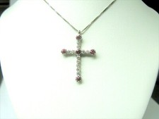 RUBY AND DIAMOND CROSS PENDANT
