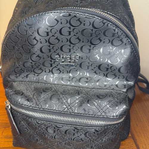 Guess black logo backpack - guess,