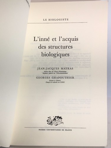 Matras inné l acquis - et, l'acquis