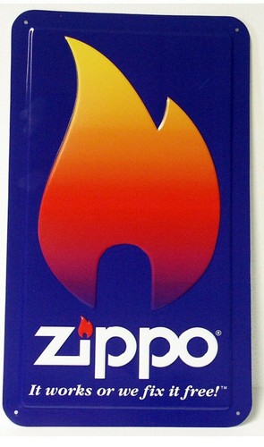 Zippo fiamma cartello lattina - cartello,