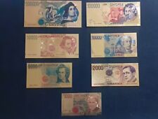 Banconote Lire 1000.2000.5000.10000.50000.100000.500MILA COLOR ORO BRILLANTE 