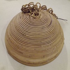 Bonacina? Vivai Del Sud Crespi? Vintage Lampadario Lamp Rattan Midollino Italy