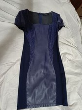 Abito corto in finta pelle e pizzo color viola Twinset taglia S, mai indossato