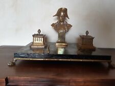 Calamaio Antico Raro con Napoleone ottone/ Marmo Verde Alpi