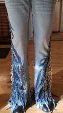 Carlos Miele Denim Seashell / Feather Jeans  Size 36
