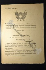 Regio Decreto VEII Separazione Comune S.Gennaro da Palma Campania 1876