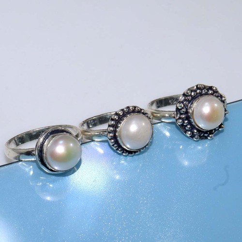 Anello pezzi perla argento - 3,