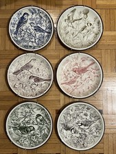 Amici del Mattino Collezione Pavesi 6 piatti Ceramica Tognana uccelli anni ‘80