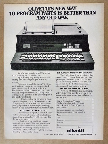 1977 olivetti p6060 desktop - olivetti,