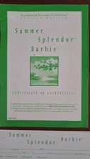 Barbie CERTIFICATO DI AUTENTICITÀ SUMMER SPLENDOR Limited Edition 1996