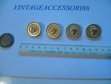 4 BOTTONI MEDUSA METALLO COLOR ORO LUCIDO ANNI 80 DIAMETRO CM 2,5 VINTAGE