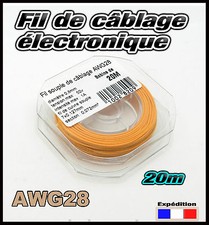 awg28O fil orange de câblage