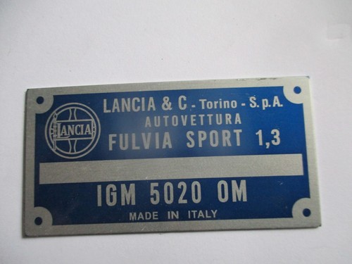 Targa lancia fulvia - targa,