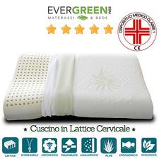Cuscino per Letto Cervicale in Lattice 100% Dispositivo Medico ALOE VERA Offerta