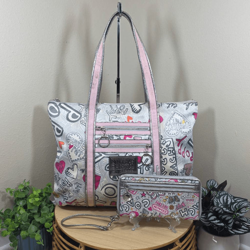 Coach poppy graffiti glam tote - coach,