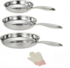 Set Di Padelle in Acciaio Inox a Tre Strati, 20/24/28 Cm, Grado Professionale, C