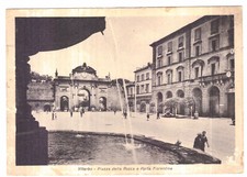 cartolina viterbo piazza della rocca e porta fiorentina 1948