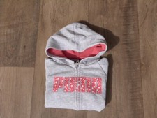 Puma felpa da bambina con cappuccio grigia rosa scritta grande taglia 3 anni