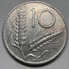 1955 Italy 10 Lire - Aluminum