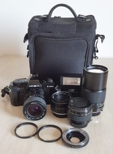 macchina fotografica vintage analogica Minolta x300s +vari obiettivi e accessori