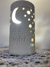 Lampada pietra leccese "Luna Good Night Buona Notte" regalo bimbo bimba neonato