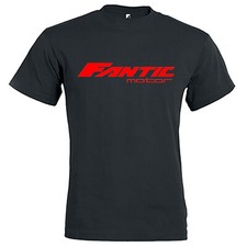 T-Shirt Maglietta Fantic Motor Vintage Uomo Donna Bianca Nera Tshirt Moto Logo