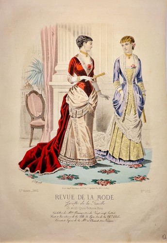 Antica moda donna 1882 retrò