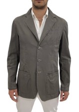 Giacca uomo sfoderata MABRUN, grigio regular fit in puro cotone, sconto 60%.
