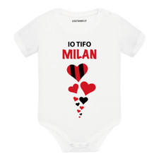 Body divertente neonato a maniche corte Io tifo il Milan