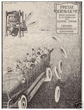 PUBBLICITA'1920 GALDABINI GALLARATE PRESSA IDRAULICA PER GOMME AUTO BISCARETTI