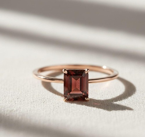 Anello rosso granato - 1.50,