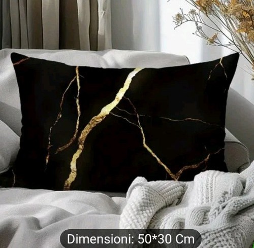 Fodera per cuscino nero oro - fodera,