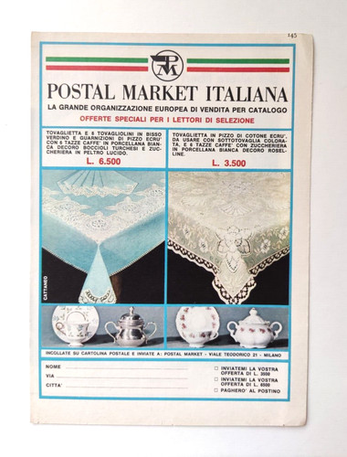 Pubblicita catalogo postal - catalogo,