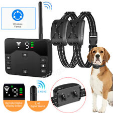 Sistema di Recinzione Elettrica per Cani Wireless Contenitore per Animali Nascosti con 2 Collari