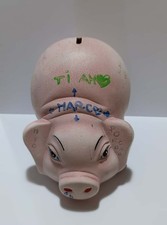 salvadanaio vintage a forma di maialino in terracotta