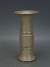 Vaso modello decorativo intaglio porcellana smaltata colore segreto forno Cina Yue 9,8"