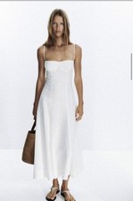 Abito midi Zara bianco con