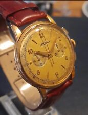 Lemania Chronograph Rose Gold 18 K Vintage Rare Cal. 27CH