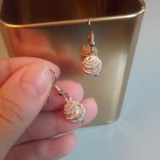 Orecchini a pallina color argento chiaro STILE ETNICO boho bohemian gipsy indian