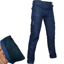 Pantalaccio jeans pantalone da lavoro uomo con tasche tasconi invernale felpato 