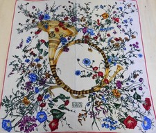 FOULARD 100% PURA SETA SILK SOIE VINTAGE DONNA LUCIANO SOPRANI (901) 84cm x 86cm