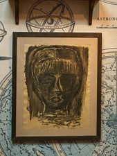 Antico Dipinto Olio su carta